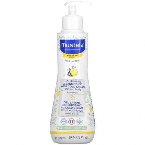 Mustela, 유아용, 너리싱 클렌징 헤어 & 바디 젤, 콜드크림 함유, 건성용, 300ml(10.14fl oz)
