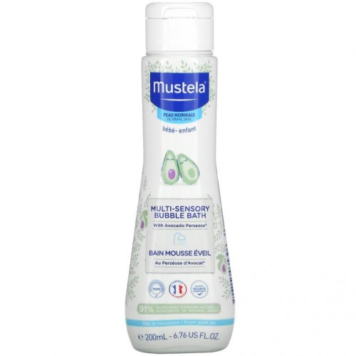 Mustela, Baby, Multi-Sensory Bubble Bath with Avocado, For Normal Skin, 6.76 fl oz (200 ml)