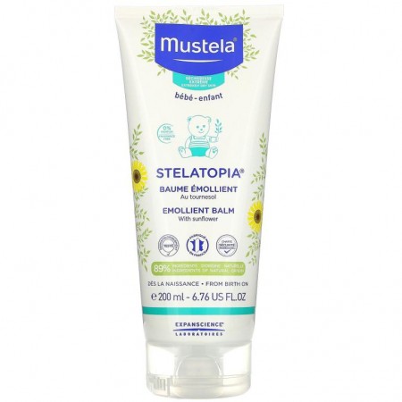 Mustela, Stelatopia, 에몰리언트 밤(해바라기 함유), 200ml(6.76fl oz)