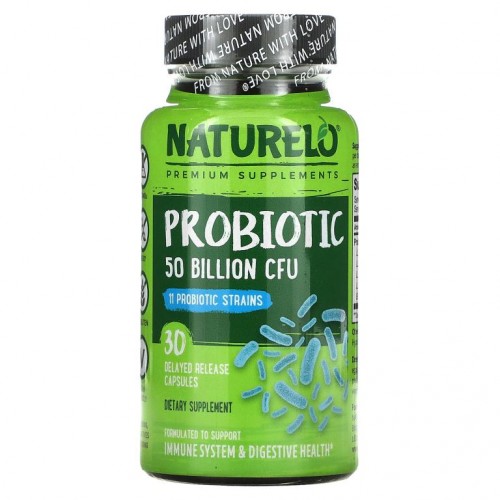 NATURELO, 프로바이오틱, 500억 CFU, 지연 방출 캡슐 30정