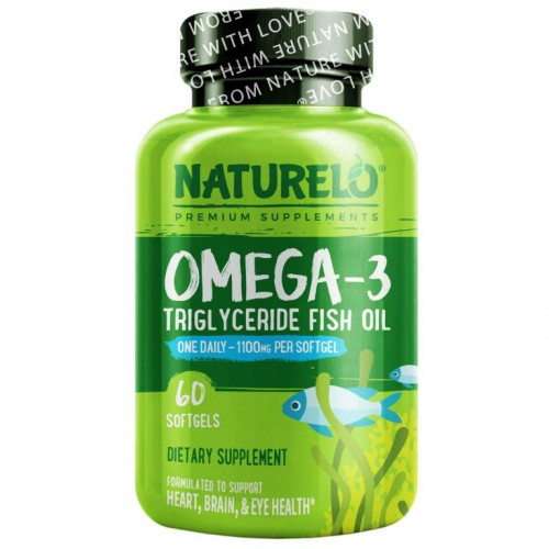 NATURELO, 오메가3 중성지방 피쉬 오일, 1,100mg, 소프트젤 60정