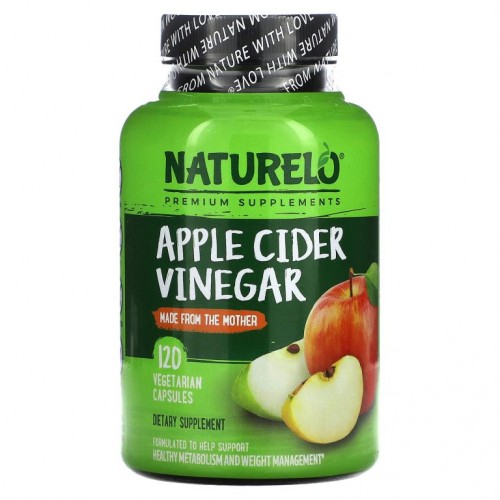 NATURELO, 케토 소금 및 MCT 오일을 함유한 애플 사이다 식초, 베지 캡슐 120정