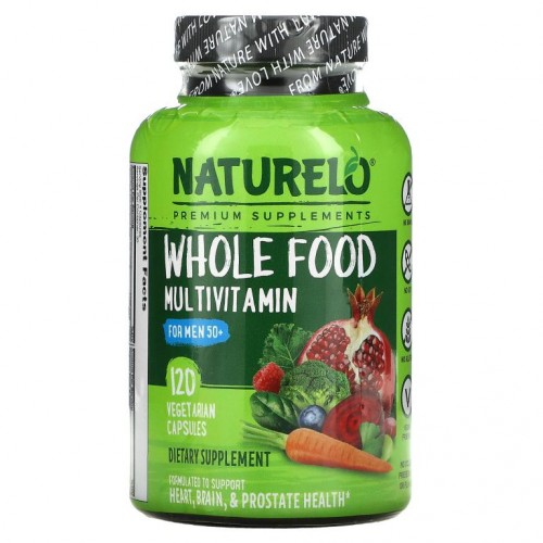 NATURELO, Whole Food 50세 이상 남성용 종합비타민, 베지 캡슐 120정