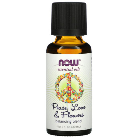NOW Foods,  에센셜 오일, 피스, 러브 앤 플라워, 밸런싱 혼합물, 30ml(1fl. oz)