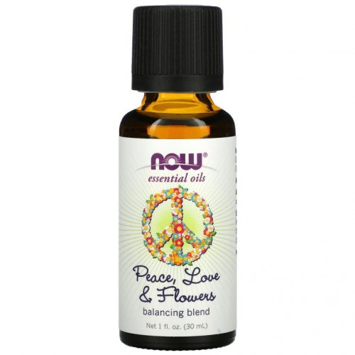 NOW Foods, 에센셜 오일, 피스, 러브 앤 플라워, 밸런싱 혼합물, 30ml(1fl. oz)