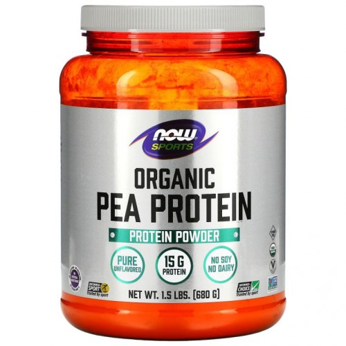 NOW Foods, 스포츠, 유기농 콩 단백질, 무맛, 680g(1.5lbs)