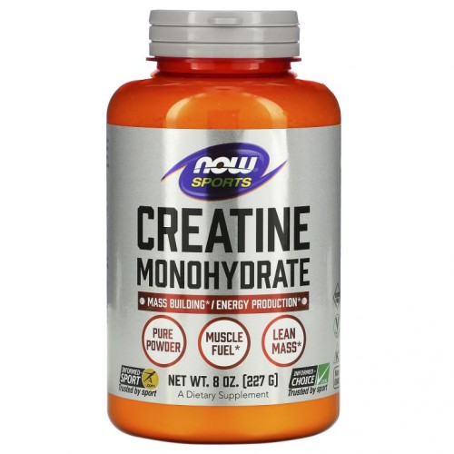 NOW Foods, 스포츠, 크레아틴 모노하이드레이트, 순수 분말, 8 oz (227 g)