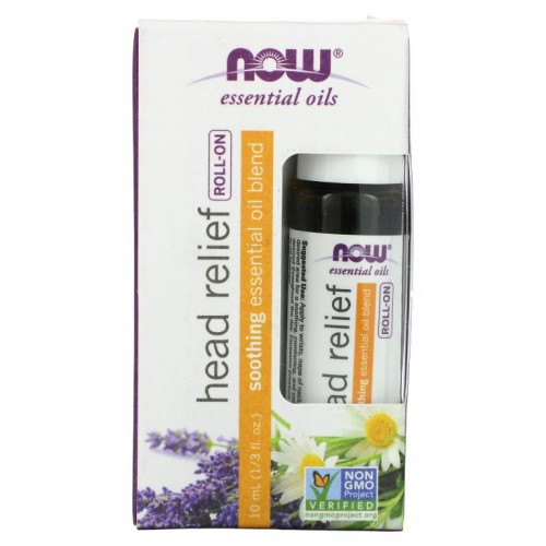 NOW Foods, 에센셜 오일, 헤드 릴리프 롤온, 10ml(1/3fl oz)
