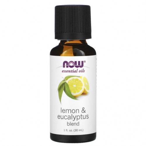 NOW Foods, 에센셜 오일, 레몬과 유칼립투스 혼합물, 1 fl oz(30 ml)