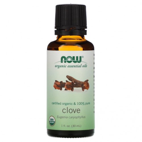 NOW Foods, 유기농 에센셜 오일, 클로브, 1 fl oz (30 ml)