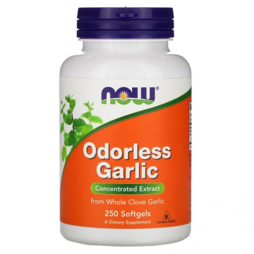NOW Foods, 향 없는 마늘, 농축 추출물, 250 소프트젤