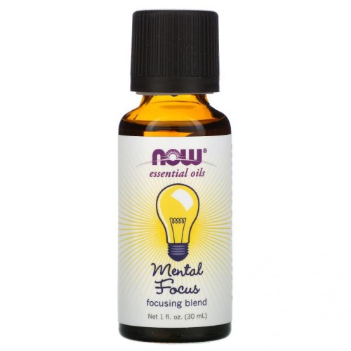 NOW Foods, 에센셜 오일, 멘탈 포커스, 30ml(1fl oz)