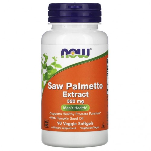 NOW Foods, 쏘팔메토 추출물, 남성 건강, 320mg, 베지 소프트젤 90정