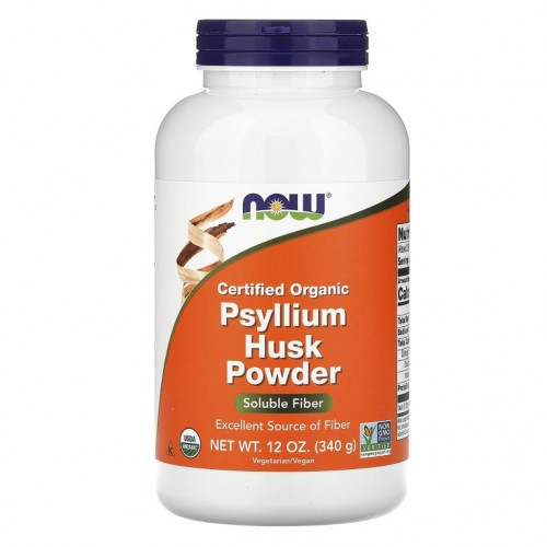 NOW Foods, 유기농 인증, 차전자피 분말, 340g(12oz)