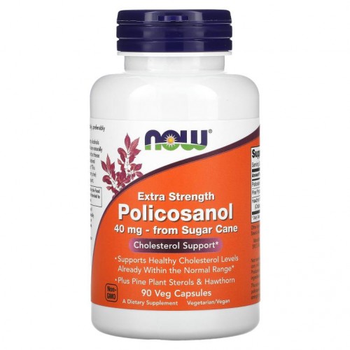 NOW Foods, 폴리코사놀, 엑스트라 스트렝스, 40mg, 베지 캡슐 90정