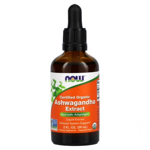NOW Foods, 유기농 인증, 아슈와간다 추출물, 59ml (2 fl oz)