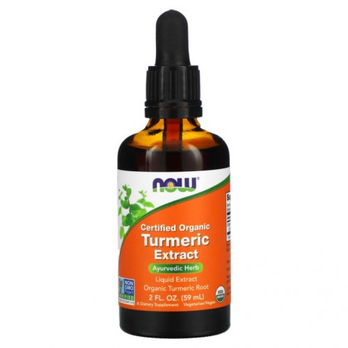 NOW Foods, 유기농 인증, 강황 추출물, 59ml (2 fl oz)