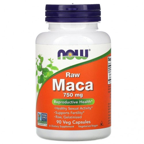 NOW Foods, 마카, 무가공, 750mg, 베지 캡슐 90정