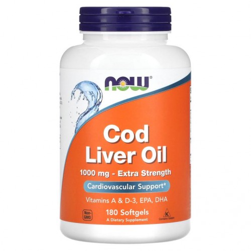 NOW Foods, 대구 간유, 1,000 mg, 180 소프트젤
