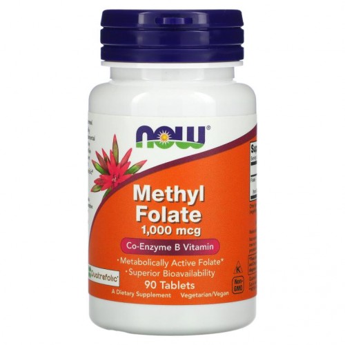 NOW Foods, 메틸 엽산, 1,000mcg, 90정