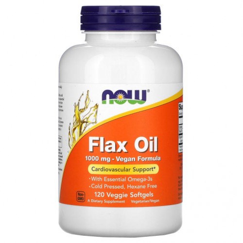 NOW Foods, 아마 오일, 1,000mg, 베지 소프트젤 120정