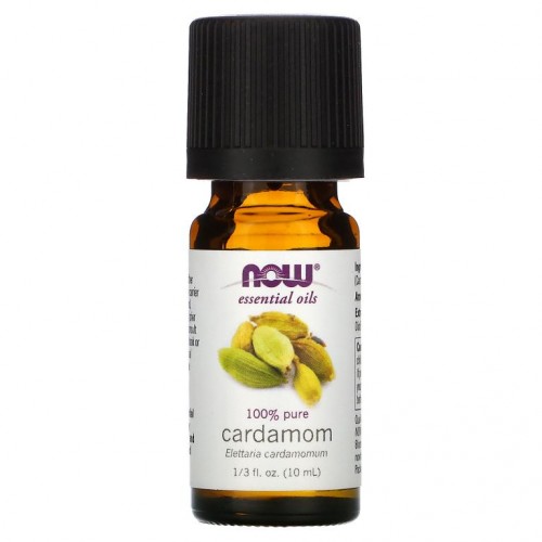 NOW Foods, 에센셜 오일, 100% 순수 카다멈, 1/3 fl oz (10 ml)