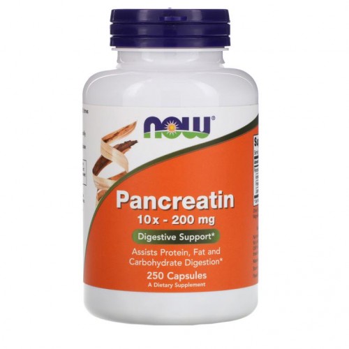 NOW Foods, 판크레아틴, 10X - 200mg, 캡슐 250정
