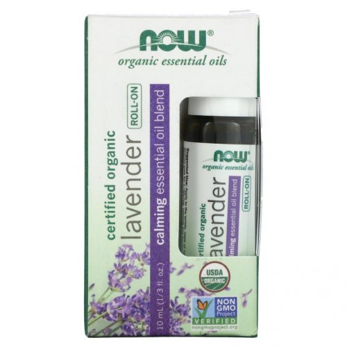 NOW Foods, 유기농 라벤더 오일 롤온, 10ml(1/3fl oz)