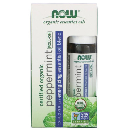 NOW Foods, 유기농 인증 페퍼민트 롤온, 10ml(1/3fl oz)