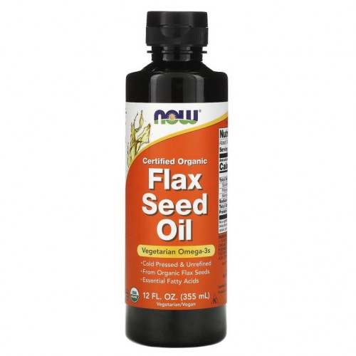 NOW Foods, 유기농 인증 아마씨 오일, 12 fl oz (355 ml)