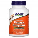 NOW Foods, 츄어블 파파야 효소, 사탕 정제 180정