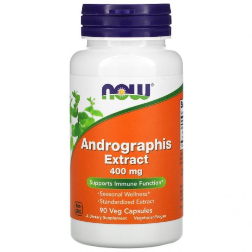 NOW Foods, 안드로그래피스 추출물, 400mg, 베지 캡슐 90정