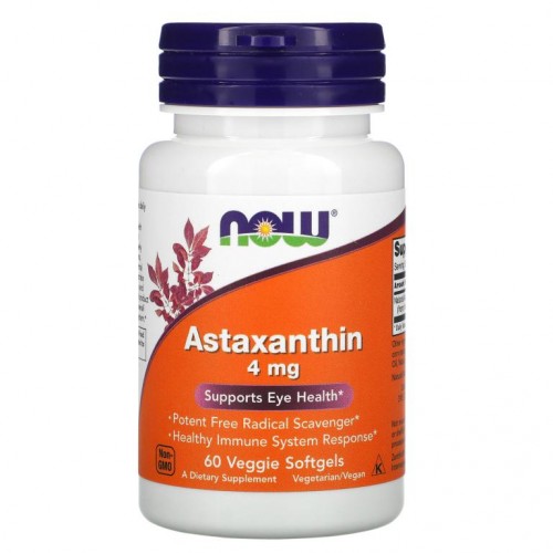 NOW Foods, 아스타잔틴, 4mg, 베지 소프트젤 60정