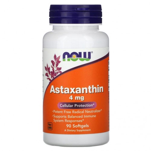 NOW Foods, 아스타잔틴, 4mg, 소프트젤 90정