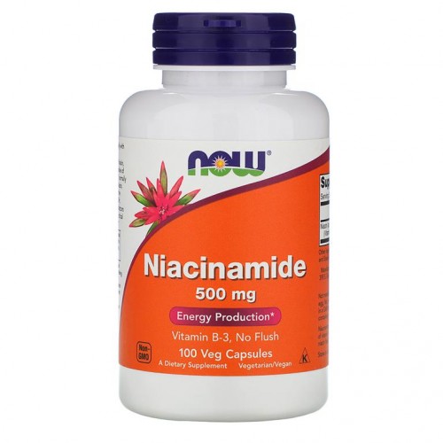 NOW Foods, 나이아신아마이드, 500mg, 베지 캡슐 100정