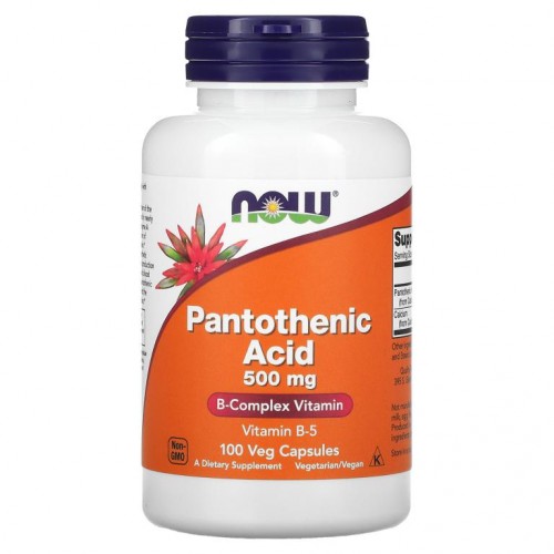 NOW Foods, 판토텐산, 500mg, 베지 캡슐 100정