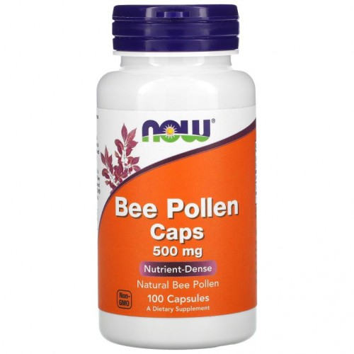 NOW Foods, 벌 꽃가루 캡슐, 500mg, 캡슐 100정