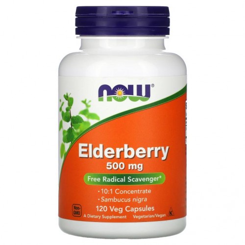 NOW Foods, 엘더베리, 500mg, 베지 캡슐 120정