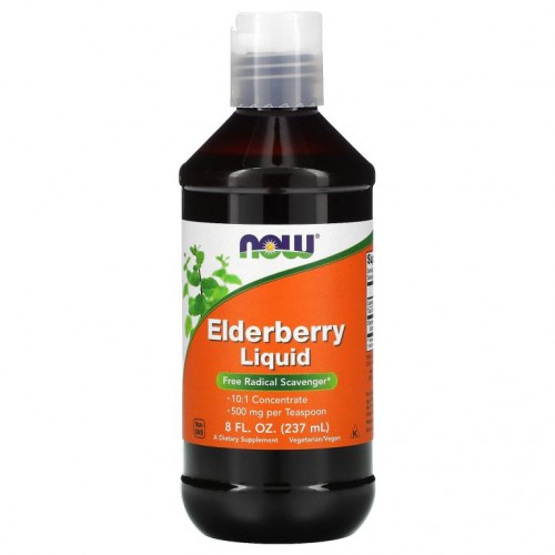 NOW Foods, 엘더베리 액상, 500mg, 237ml(8fl oz)