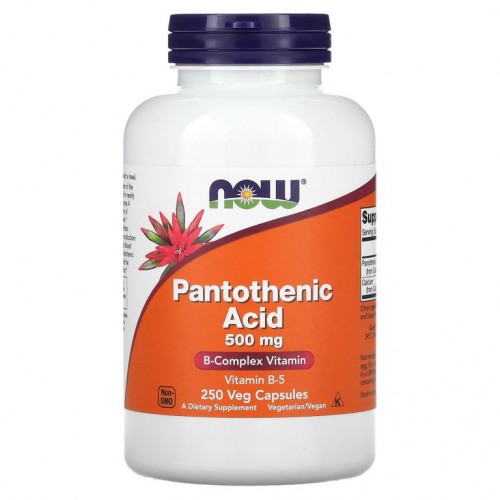 NOW Foods, 판토텐산, 500mg, 베지 캡슐 250정