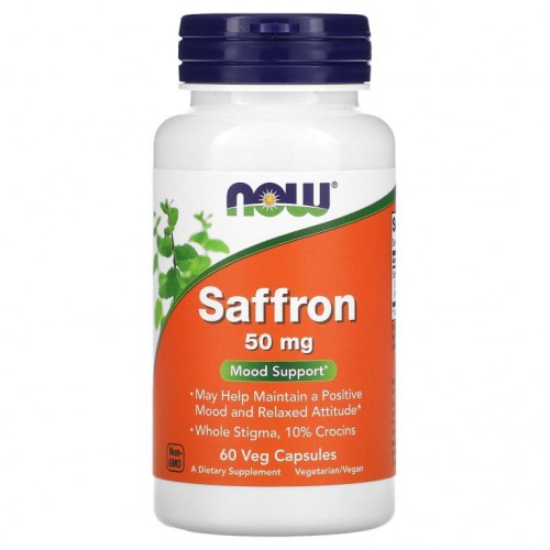 NOW Foods, 사프란, 50mg, 베지 캡슐 60정