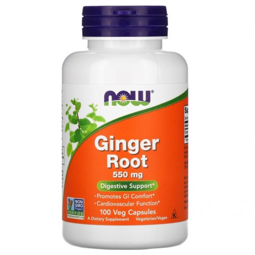 NOW Foods, 생강 뿌리, 550mg, 베지 캡슐 100정