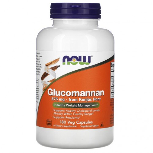 NOW Foods, 글루코만난, 575mg, 베지 캡슐 180정