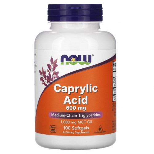 NOW Foods, 카프릴산, 600mg, 소프트젤 100정