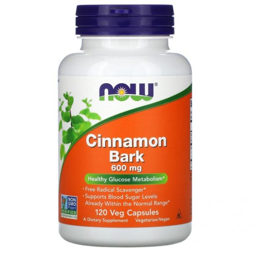 NOW Foods, 시나몬 껍질, 600mg, 베지 캡슐 120정