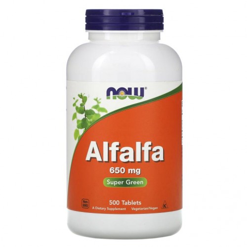NOW Foods, 알팔파, 650 mg, 500 태블릿