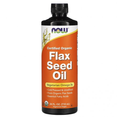 NOW Foods, 유기농 인증 아마씨오일, 710ml(24fl oz)