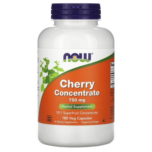 NOW Foods, 체리 농축물, 750mg, 베지 캡슐 180정