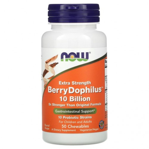 NOW Foods, 엑스트라 스트렝스, 베리 Dophilus, 츄어블 50정