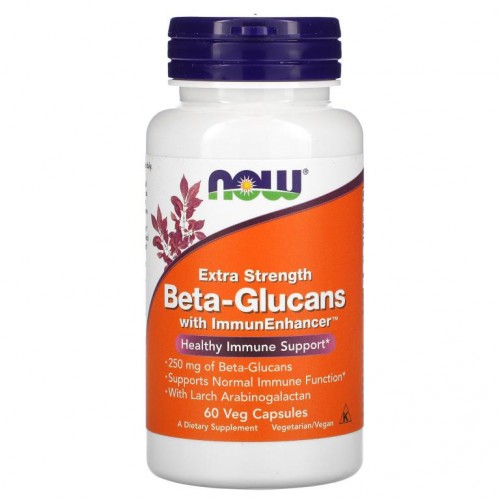 NOW Foods, 베타글루칸, ImmunEnhancer 함유, 엑스트라 스트렝스, 250mg, 베지 캡슐 60정